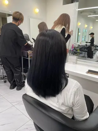 ミディアム カラー パーマ ヘアアレンジ メンズ キッズ ネイル マツエク・マツパ アイブロウ 🦋縮毛/韓国レイヤ ー/透明感カラー🦋のヘアスタイル