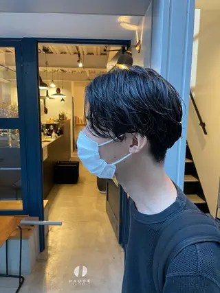 ショート メンズ やまさきえりこ ニュアンスパーマのヘアスタイル