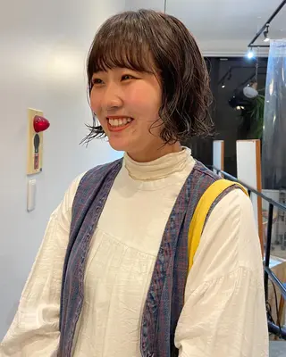 ショート パーマ やまさきえりこ ニュアンスパーマのヘアスタイル