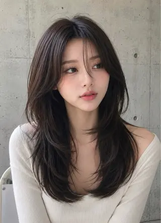 セミロング カラー ヘアアレンジ 🌫️大人韓国ヘア 🌫️naoyaのヘアスタイル