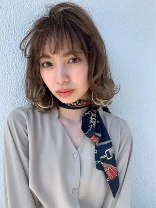 ミディアム 広がり、まとまらない お悩み改善/ 中田のヘアスタイル