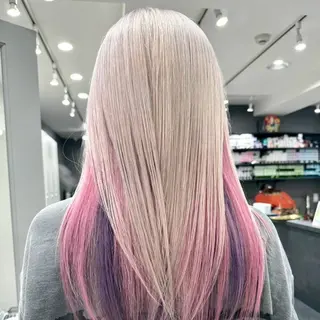 カラー Yoshiいろあそび 八王子/ハイトーンのヘアスタイル