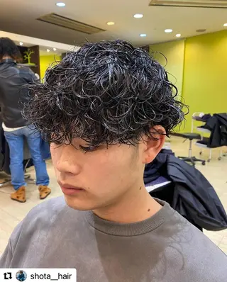 ショート カラー パーマ メンズ 🩷Eny terrace🩷のヘアスタイル