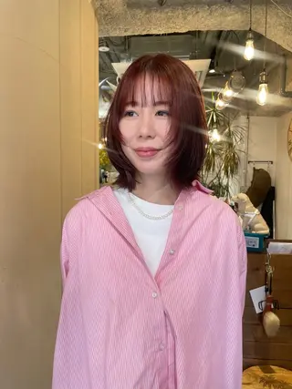 ミディアム カラー 狩野 羅夢のヘアスタイル