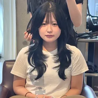 セミロング カラー riko/レイヤー カット/ヘアセットのヘアスタイル