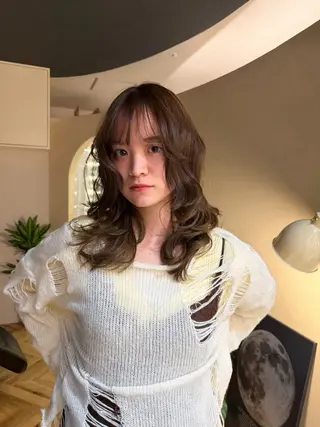 セミロング パーマ ☆カットモデル 大募集☆YURIのヘアスタイル