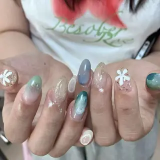 ネイル ネイル💕& まつ毛パーマのネイルデザイン