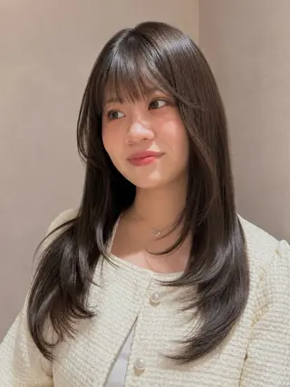 ロング 韓国レイヤー 🎀ダブルカラーのヘアスタイル