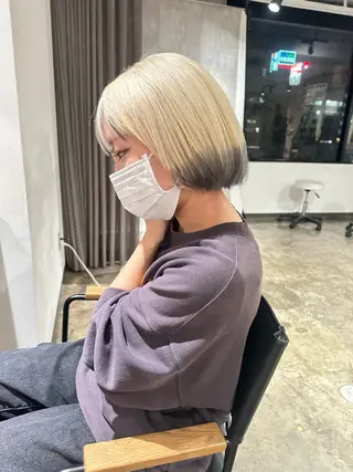 ミディアム カラー ✨艶ブリーチカラー ✨四ノ宮裕己のヘアスタイル