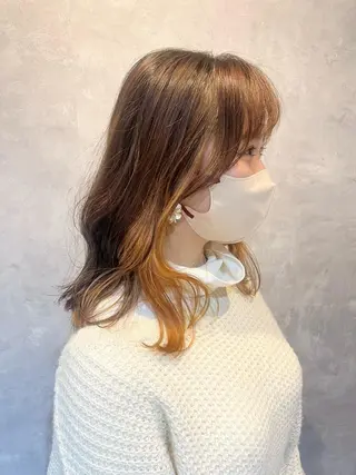ミディアム カラー 谷 なづきのヘアスタイル