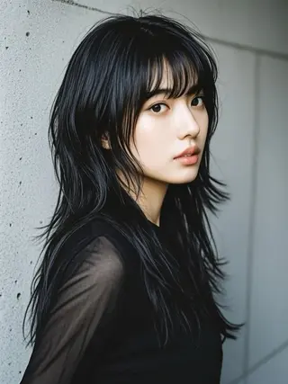 ロング ウルフカット 811 大阪梅田 ウルフのヘアスタイル