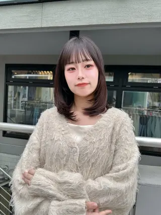 ミディアム カラー 白髪ぼかし/レイヤー 表参道/ヒロキのヘアスタイル