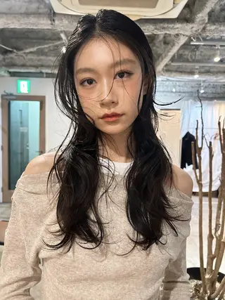 ミディアム パーマ カラー CEINE【セーヌ】 三軒茶屋のヘアスタイル