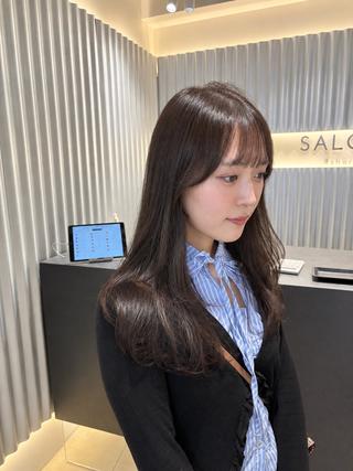 セミロング カラー パーマ ヘアアレンジ 押切 響　のヘアスタイル