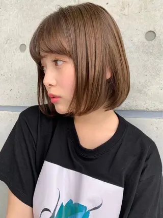 ミディアム ヘアアレンジ 縮毛矯正/髪質改善/ ブリーチ毛/木元渓太のヘアスタイル