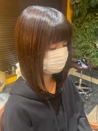 ミディアム 田中 沙織のヘアスタイル