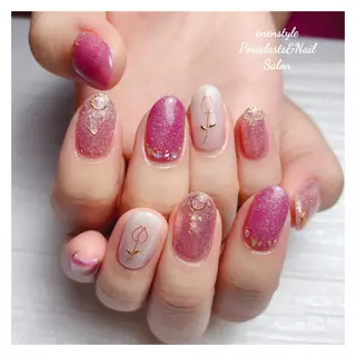 ミディアム ネイル 🐾enen style 🐾のネイルデザイン
