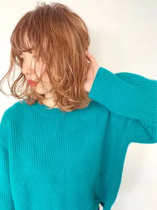 ミディアム カラー パーマ youka/艶髪/ ボブのヘアスタイル