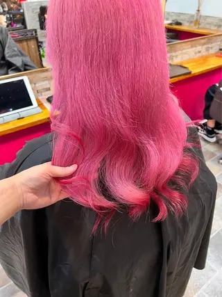 ロング カラー ヘアカラー&縮毛矯正 STAR☆RIVERのヘアスタイル