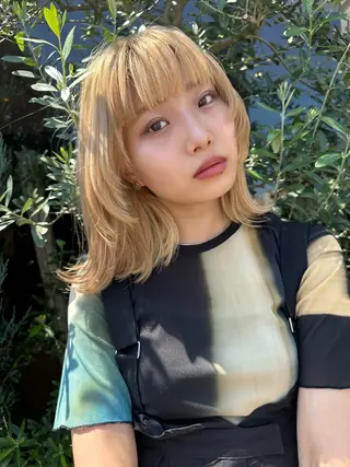 ミディアム はるやま せりなのヘアスタイル