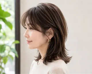 ミディアム 菅野谷 琉那のヘアスタイル
