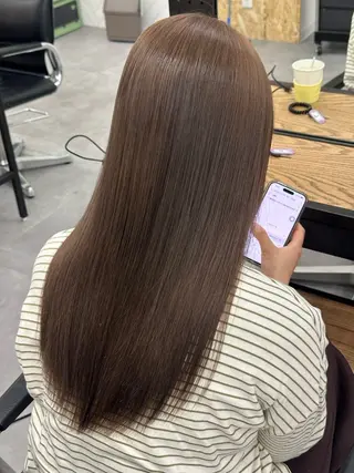 ロング カラー 大井 あんずのヘアスタイル