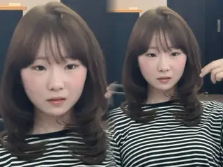 セミロング 顔まわりレイヤー/諒 オリーブカラー/天神のヘアスタイル