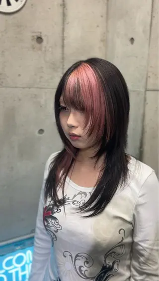 セミロング カラー ハイトーン/メンズ/ ウルフ特化 小松のヘアスタイル