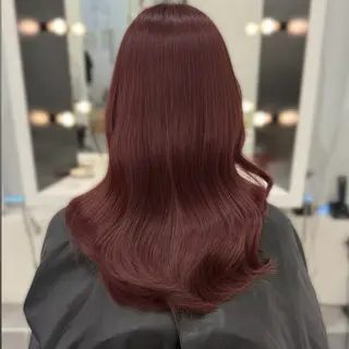 セミロング カラー パーマ 🎀ピンクベージュ/ satsuki🎀のヘアスタイル