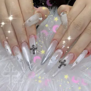 ネイル 🎀うかん 🎀チップ長さ出しのネイルデザイン