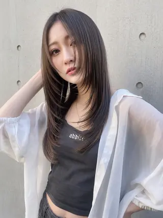 ミディアム カラー 🥀ケアブリーチ🥀 一ノ瀬🥀のヘアスタイル