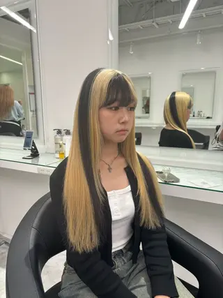 ロング カラー ウルフカットマスター みつきのヘアスタイル