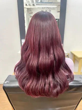 ロング カラー 青木 優歩のヘアスタイル