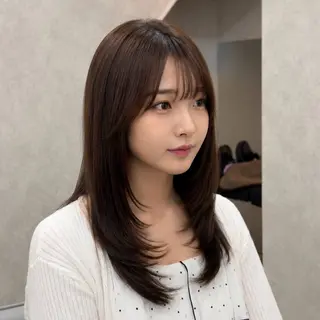 セミロング ✨レイヤーカット✨ 顔まわり✂️鎌倉楓麻のヘアスタイル