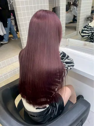 ロング カラー ダブルカラー/🐻 ベージュ‎/ピンクのヘアスタイル