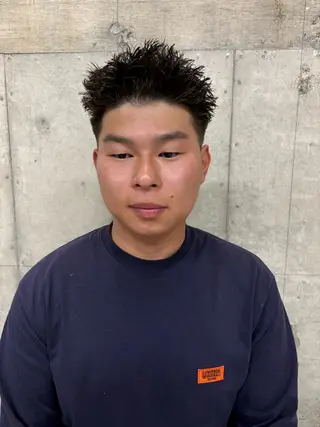 ショート パーマ メンズ 西宮北口パーマ 鮫島竜海のヘアスタイル