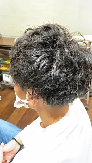 パーマ メンズ 🍀小顔ショート🍀 有賀祐貴のヘアスタイル