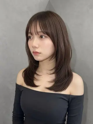 ミディアム カラー 吉田勇人🩶レイヤー •透明感カラー•暗髪のヘアスタイル