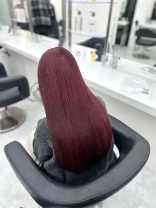 ロング カラー ヘアアレンジ ♥️渋谷の赤髪 トップ/らいる♥️のヘアスタイル