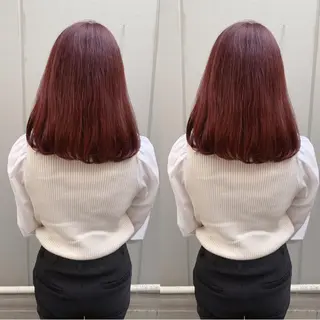 ミディアム カラー 透明感カラー✂︎ /縮毛矯正/YUKAのヘアスタイル