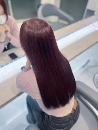 ロング Haru /暖色🍷 /ボルドー/韓国ヘアのヘアスタイル