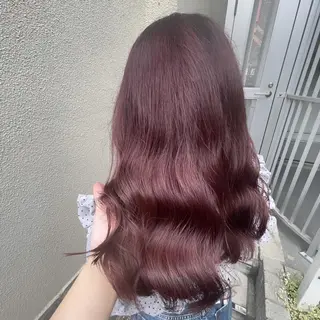 セミロング カラー ブリーチなし Wカラー🩷星野翔太のヘアスタイル