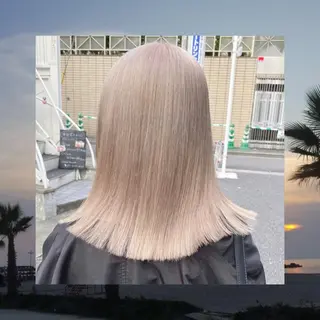 ミディアム カラー パーマ ヘアアレンジ メンズ キッズ ネイル マツエク・マツパ アイブロウ 🎀ハイトーンNo .1🩵NaGiSaのヘアスタイル