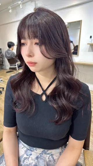 セミロング カラー レイヤーカット⭐︎ 韓国ヘア⭐︎YUKAのヘアスタイル