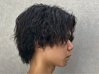 ショート センターパート 韓国ヘア・綾也のヘアスタイル