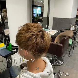 ショート カラー パーマ メンズ 新宿御苑前/ボブ 髪質改善Ryuseiのヘアスタイル