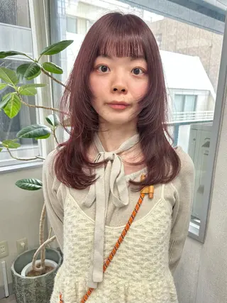セミロング カラー レイヤーカット🪄 耳ツボ🎀Ayumiのヘアスタイル