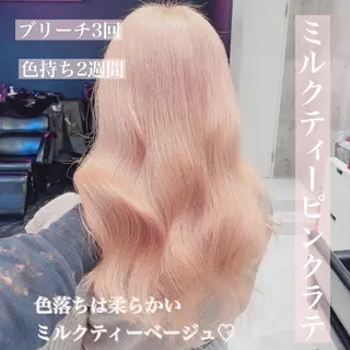 ロング カラー ヘアアレンジ メンズ キッズ マツエク・マツパ ブリーチの髪様 MASATOのヘアスタイル