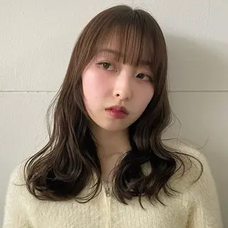 セミロング カラー キラリ/柔らかカラー /ピンクブラウン🩰のヘアスタイル
