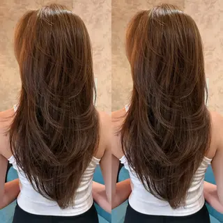 ロング カラー 🍒ハイレイヤー🍒 海外ヘア🍒Momoのヘアスタイル